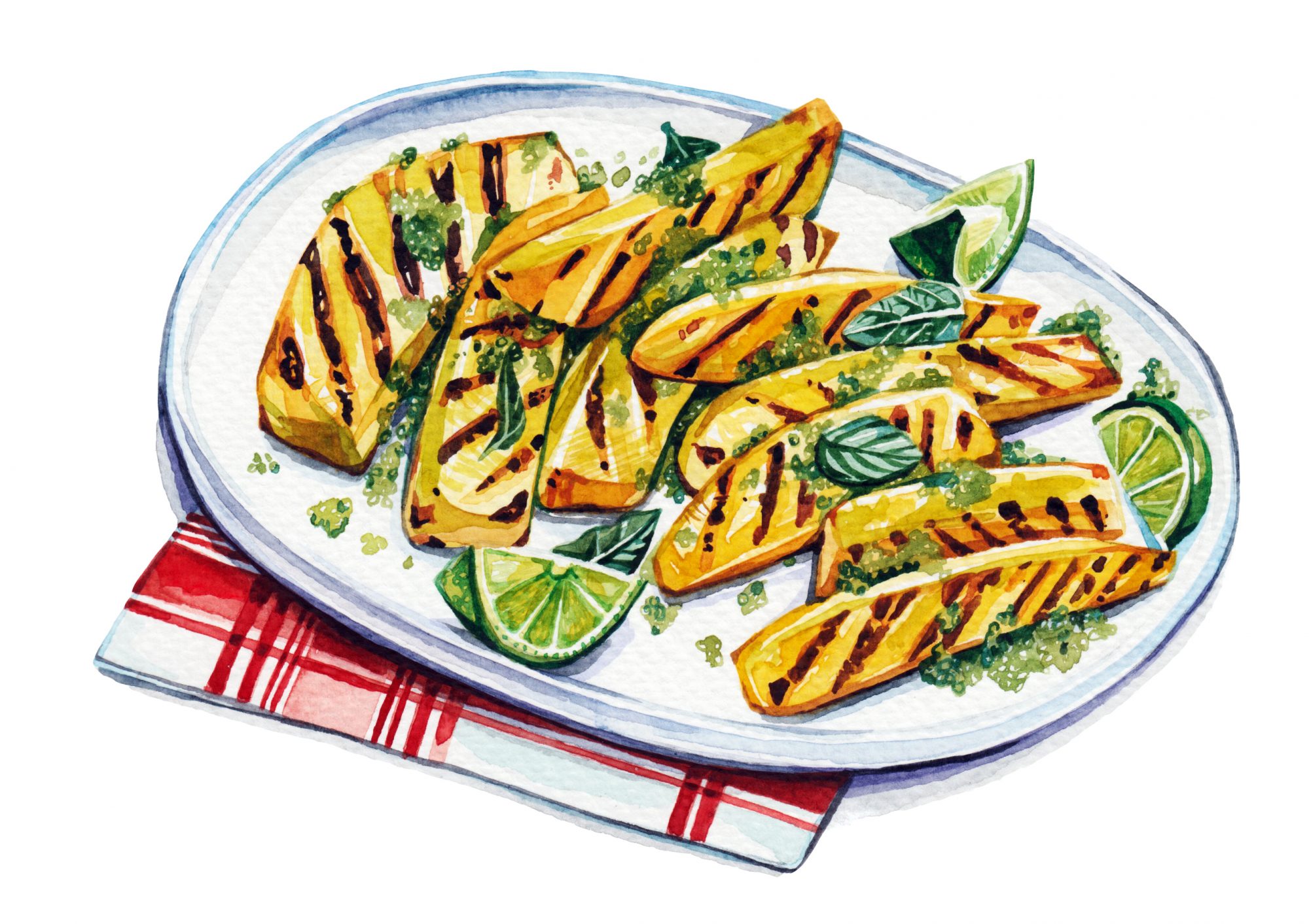 Grilled Pineapple with Mint Sugar
