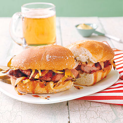 Grilled Kielbasa and Onion Sandwiches Grilled Kielbasa and Onion Sandwiches