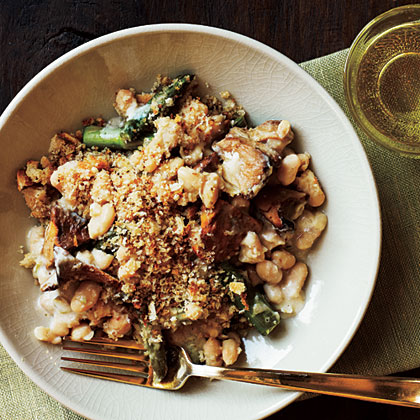 Quick White Bean, Asparagus, and Mushroom Cassoulet Quick White Bean, Asparagus, and Mushroom Cassoulet