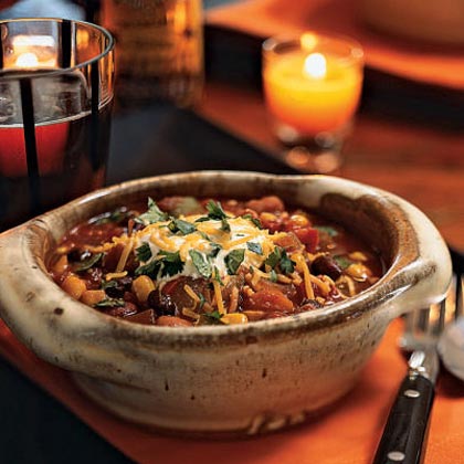 Three-Bean Chili with Vegetables Three-Bean Chili with Vegetables