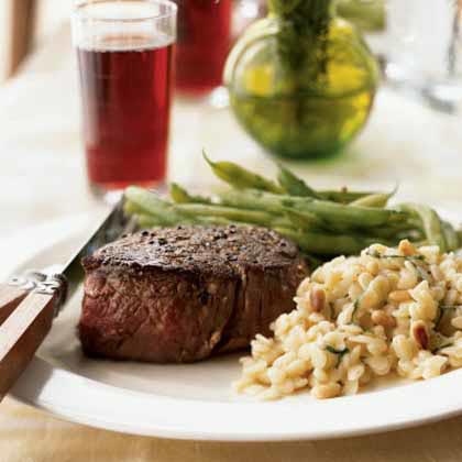 Peppercorn-Crusted Filet Mignon with Port Jus