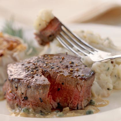 Filet Mignon with Peppercorn Mustard Sauce Filet Mignon with Peppercorn Mustard Sauce