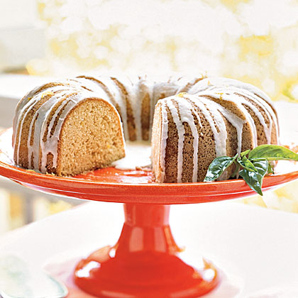 Pound Cake with Lemon-Basil Glaze