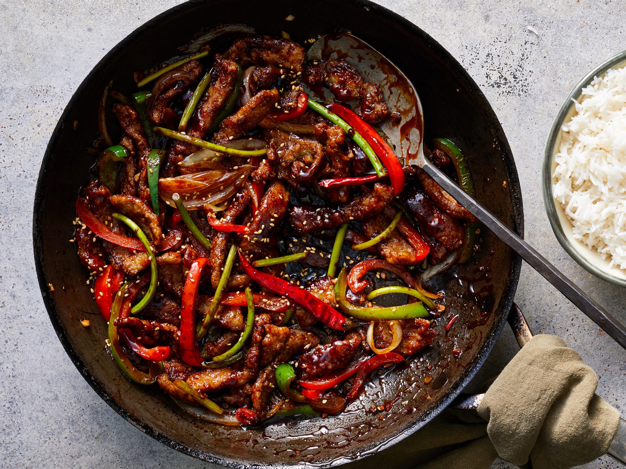 Szechuan Beef with Garlic Scapes Szechuan Beef with Garlic Scapes