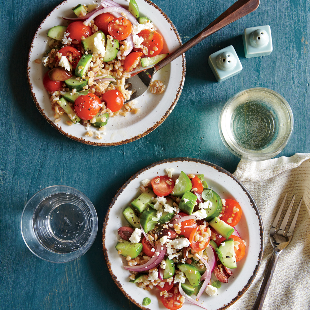 Greek Tomato and Cucumber Salad with Farro Greek Tomato and Cucumber Salad with Farro