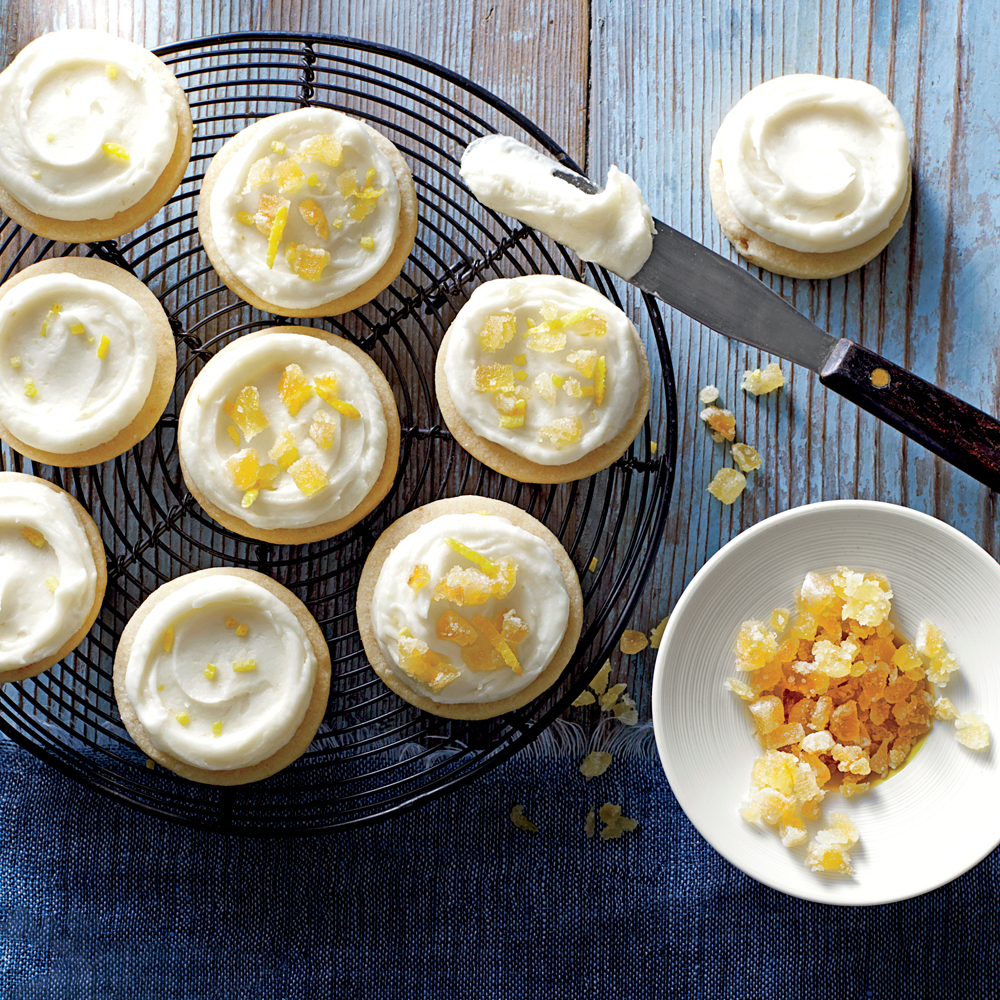 Ginger Shortbread Cookies with Lemon-Cream Cheese Frosting Ginger Shortbread Cookies with Lemon-Cream Cheese Frosting