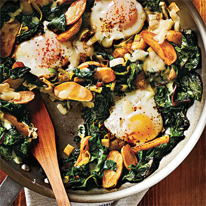 Fingerling Potato-Leek Hash with Swiss Chard and Eggs Fingerling Potato-Leek Hash with Swiss Chard and Eggs