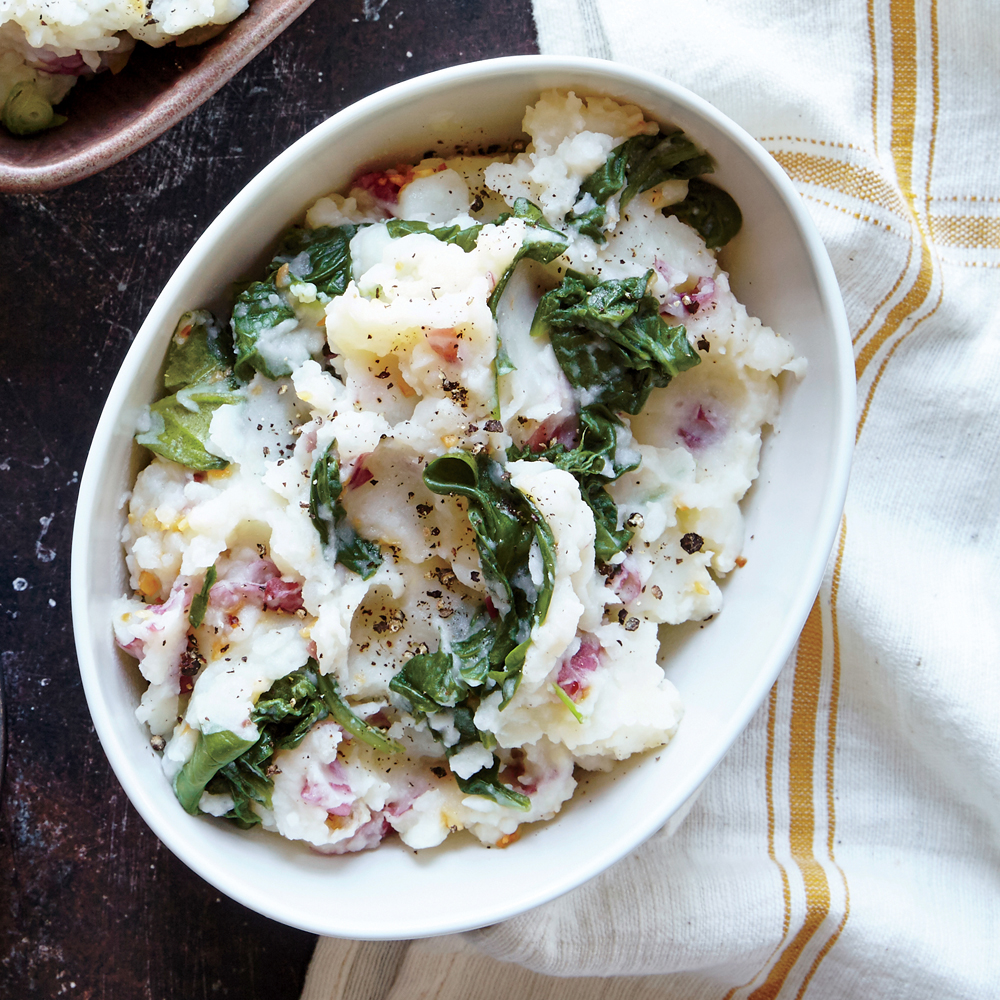 Spinach and Garlic Mashed Potatoes