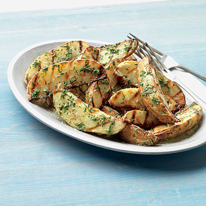 Grilled Potato Wedges with Fresh Herbs and Butter Grilled Potato Wedges with Fresh Herbs and Butter