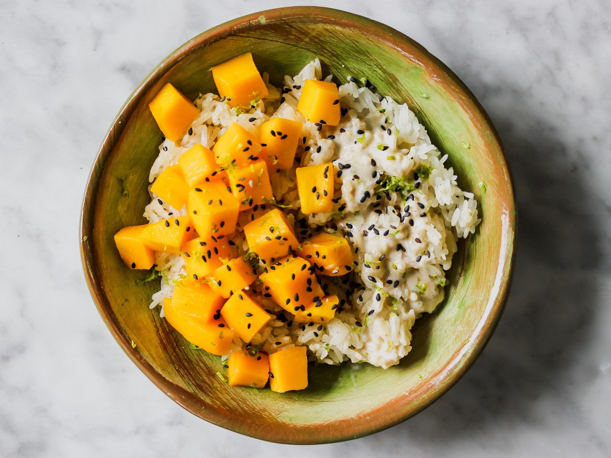 Mango Sticky Rice with Coconut-Lime Sauce Mango Sticky Rice with Coconut-Lime Sauce