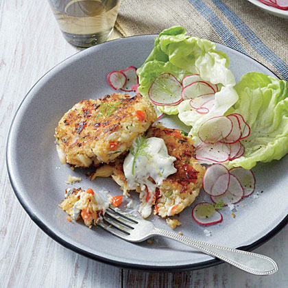 Red Pepper Crab Cakes with Lemony Mayo Red Pepper Crab Cakes with Lemony Mayo
