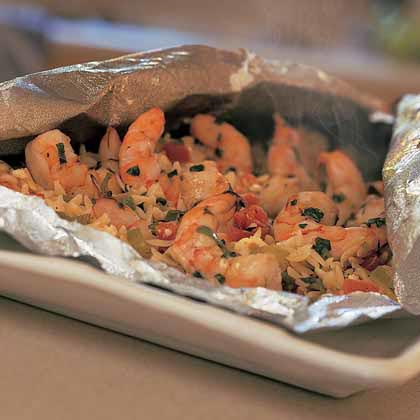 Basil Shrimp with Feta and Orzo