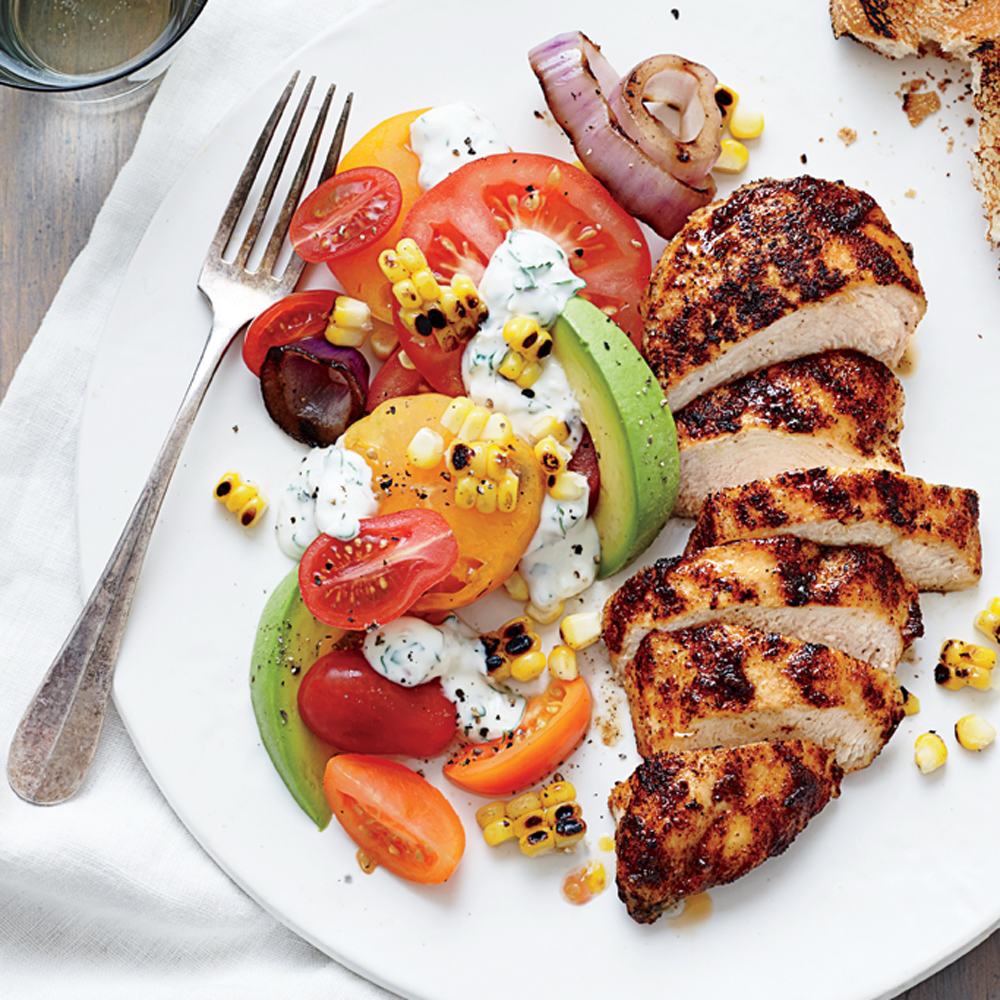 Grilled Chicken with Tomato-Avocado Salad Grilled Chicken with Tomato-Avocado Salad