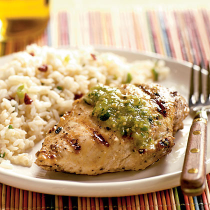 Grilled Cumin Chicken with Fresh Tomatillo Sauce Grilled Cumin Chicken with Fresh Tomatillo Sauce