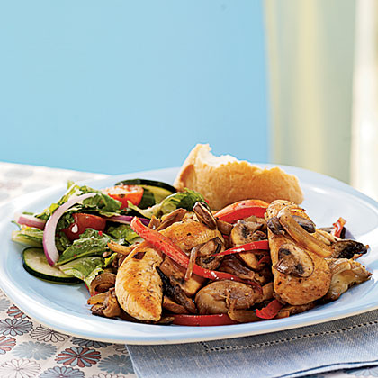Chicken, Peppers, Onions, and Mushrooms with Marsala Wine Chicken, Peppers, Onions, and Mushrooms with Marsala Wine