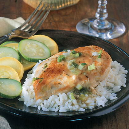 Chicken with Green Onion Sauce