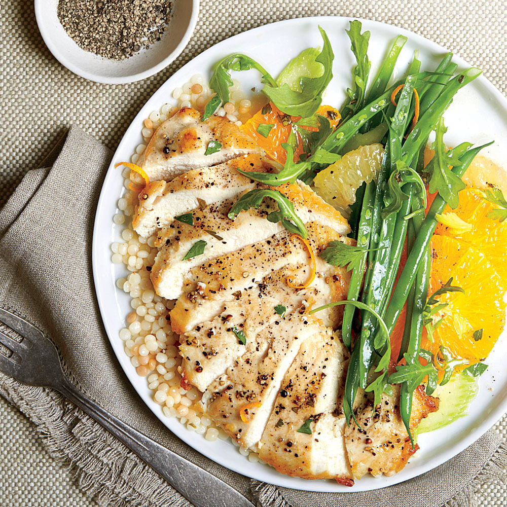 Chicken Paillard with Citrus Salad and Couscous Chicken Paillard with Citrus Salad and Couscous