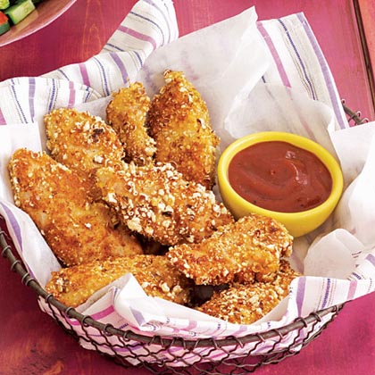 Popcorn-Crusted Chicken Strips Popcorn-Crusted Chicken Strips