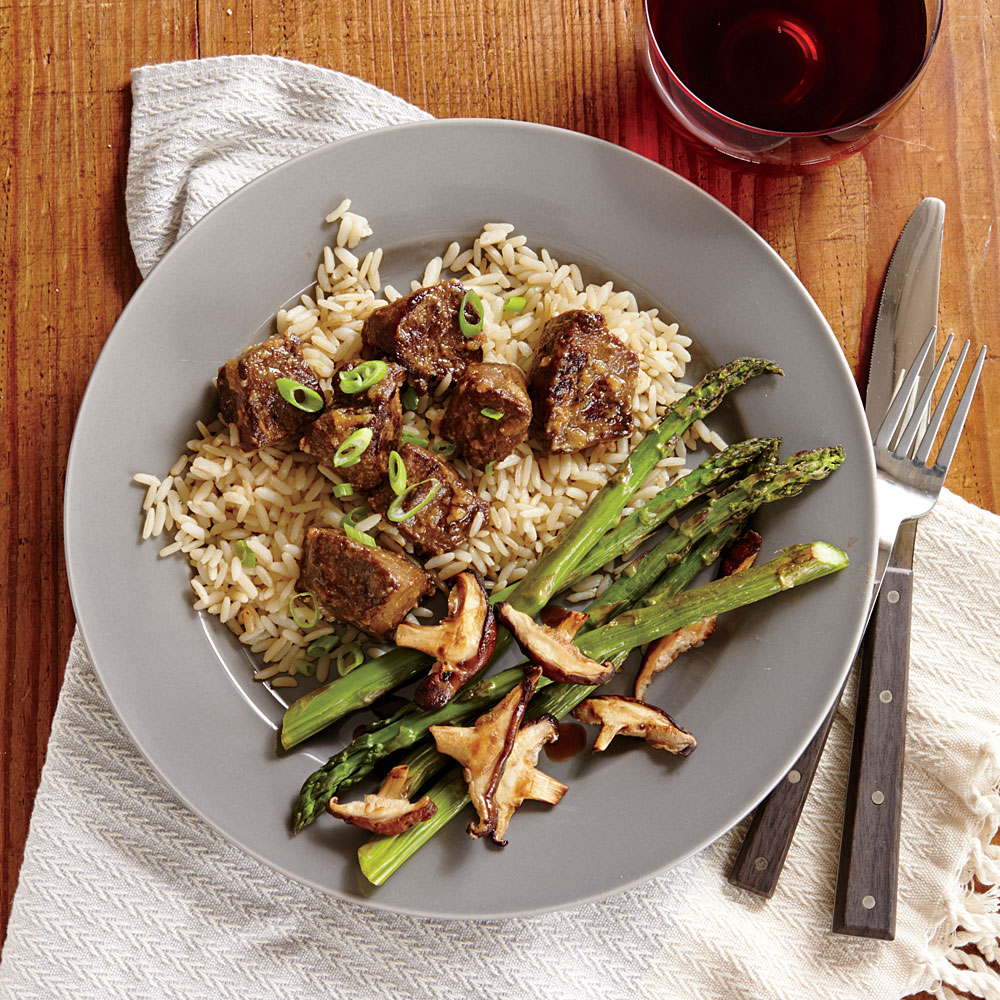 Seared Sirloin Steak Bites with Miso Butter and Rice Seared Sirloin Steak Bites with Miso Butter and Rice