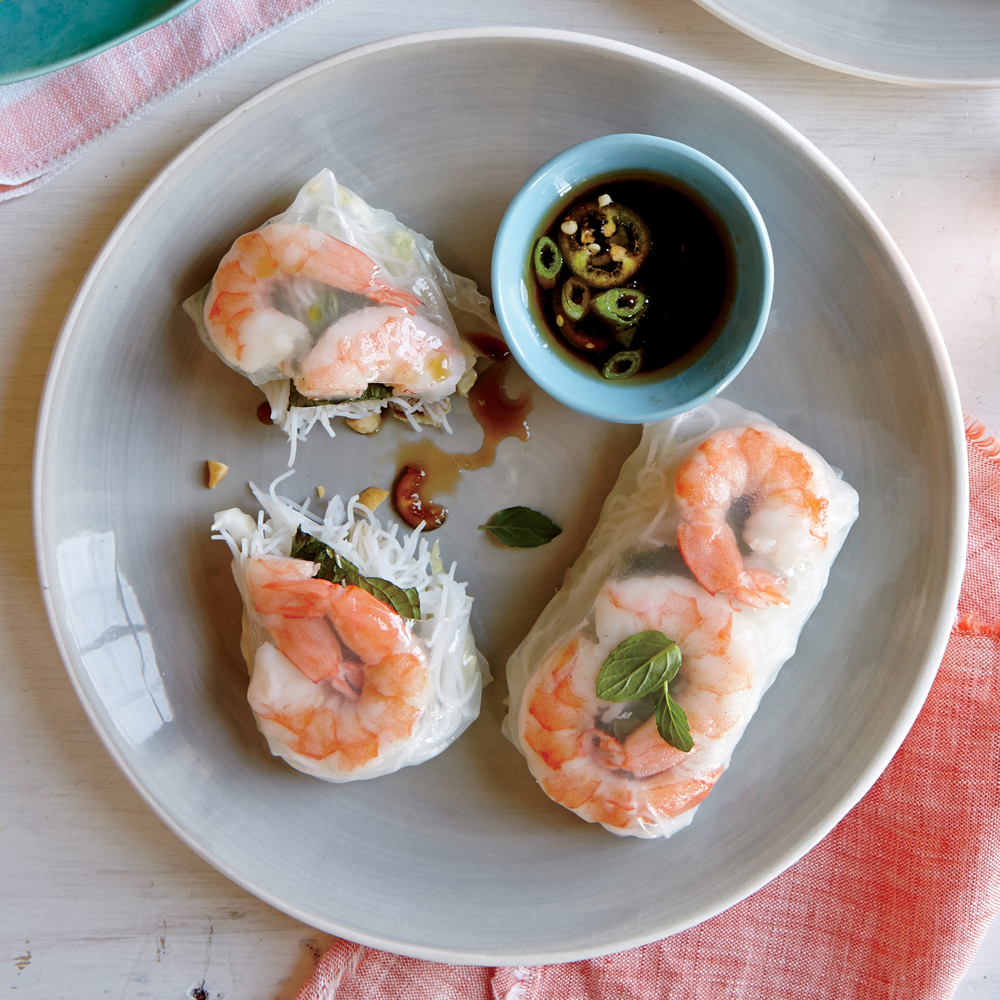 Shrimp Summer Rolls with Sesame-Soy Dipping Sauce Shrimp Summer Rolls with Sesame-Soy Dipping Sauce