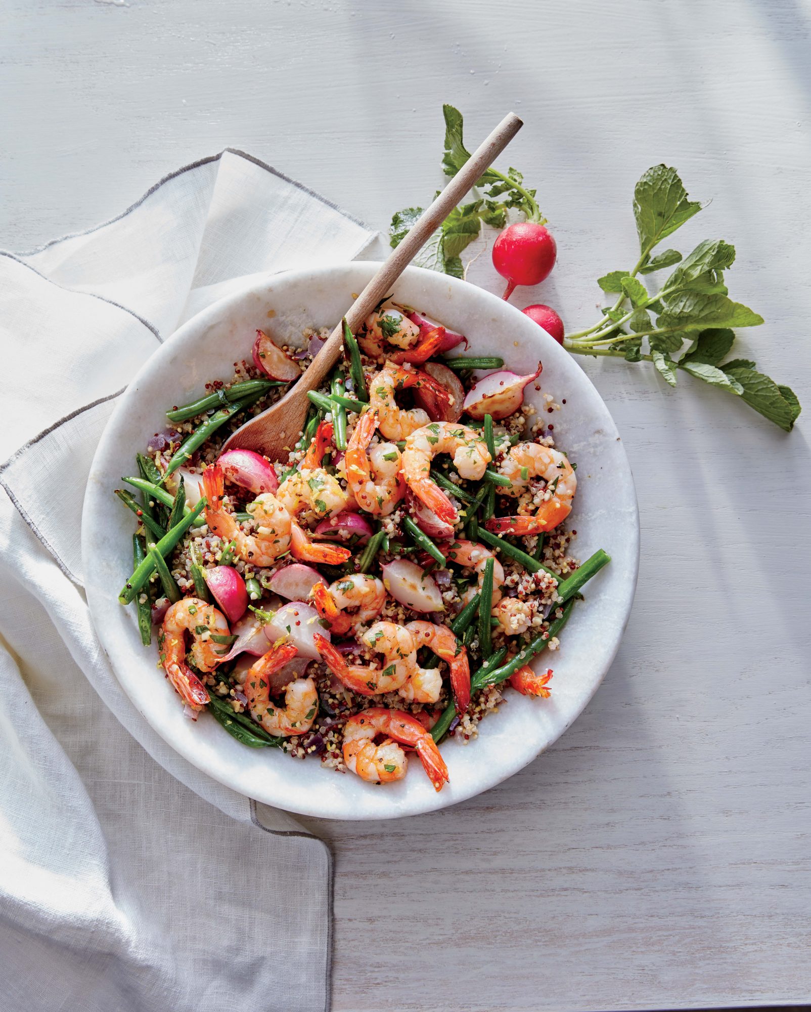 Lemon-Garlic Shrimp with Radish and Green Bean Quinoa Lemon-Garlic Shrimp with Radish and Green Bean Quinoa