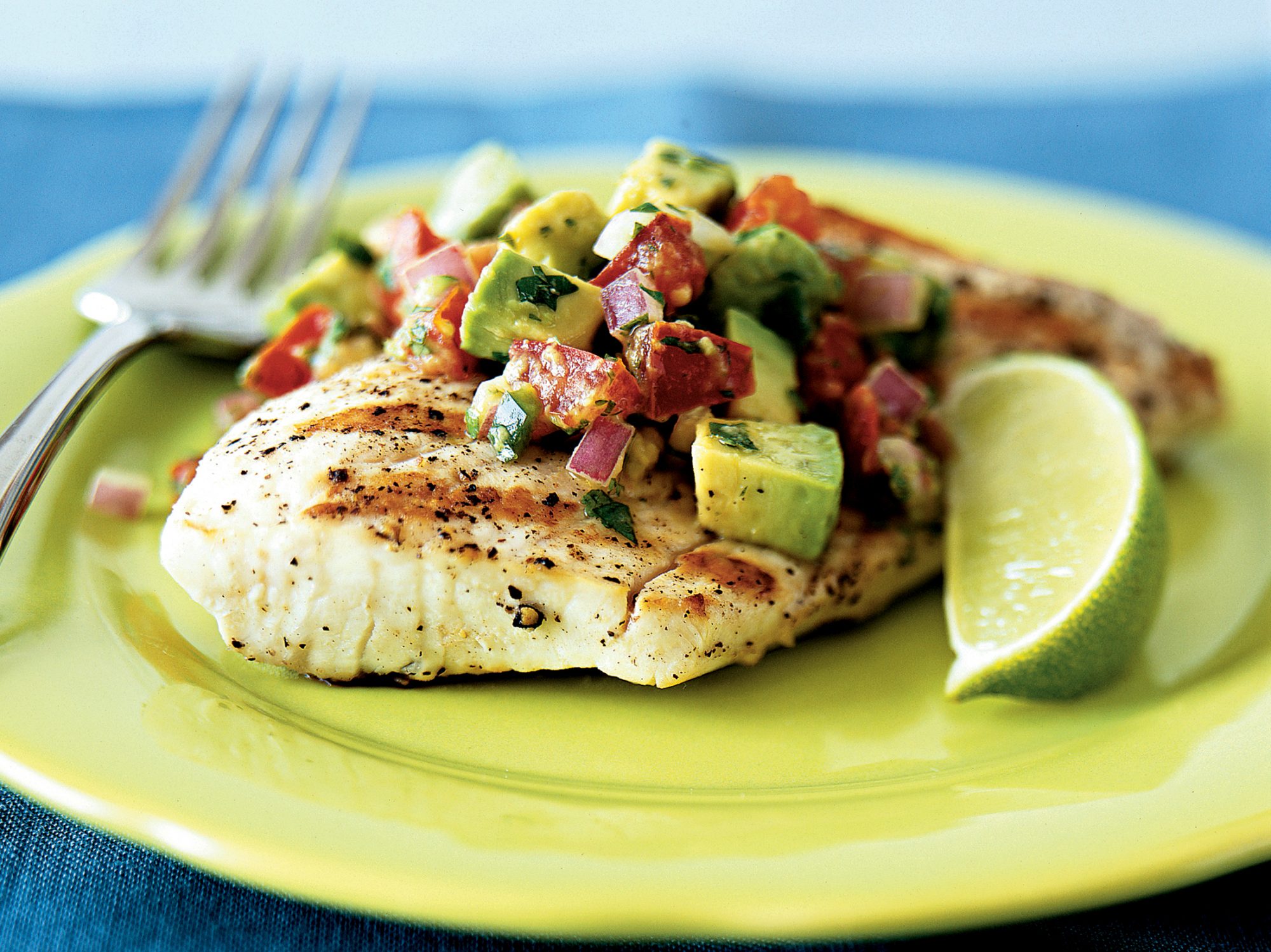 Grilled Mahi Mahi With Avocado-Chile Salsa Grilled Mahi Mahi With Avocado-Chile Salsa