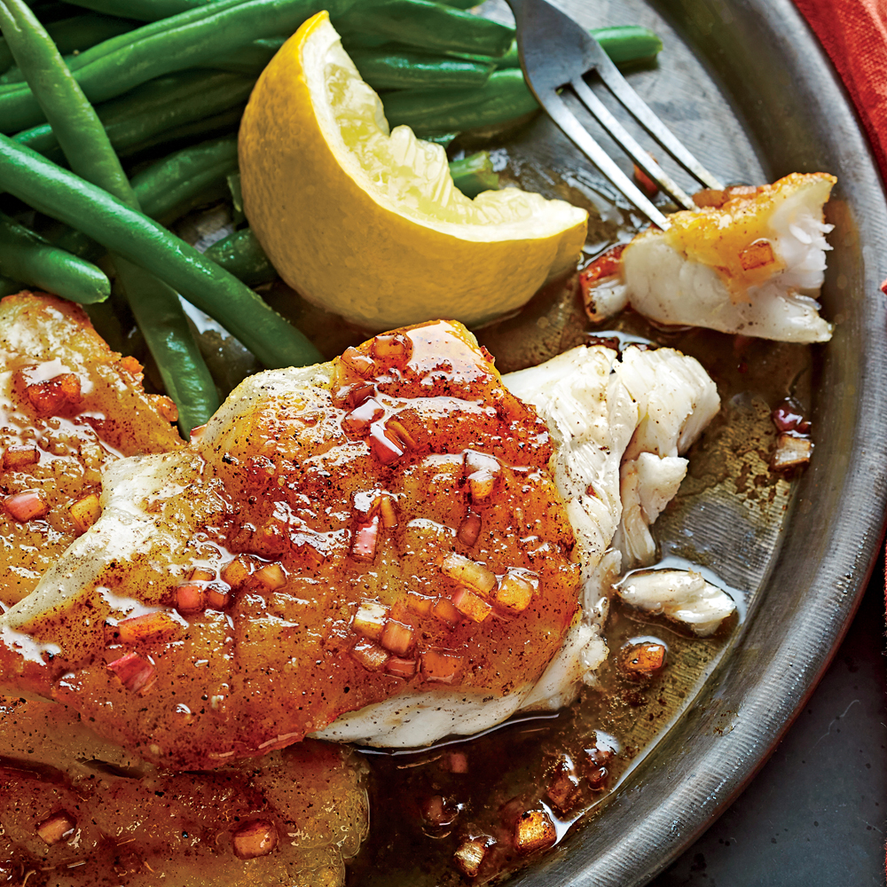 Pan-Seared Grouper with Balsamic Brown Butter Sauce Pan-Seared Grouper with Balsamic Brown Butter Sauce