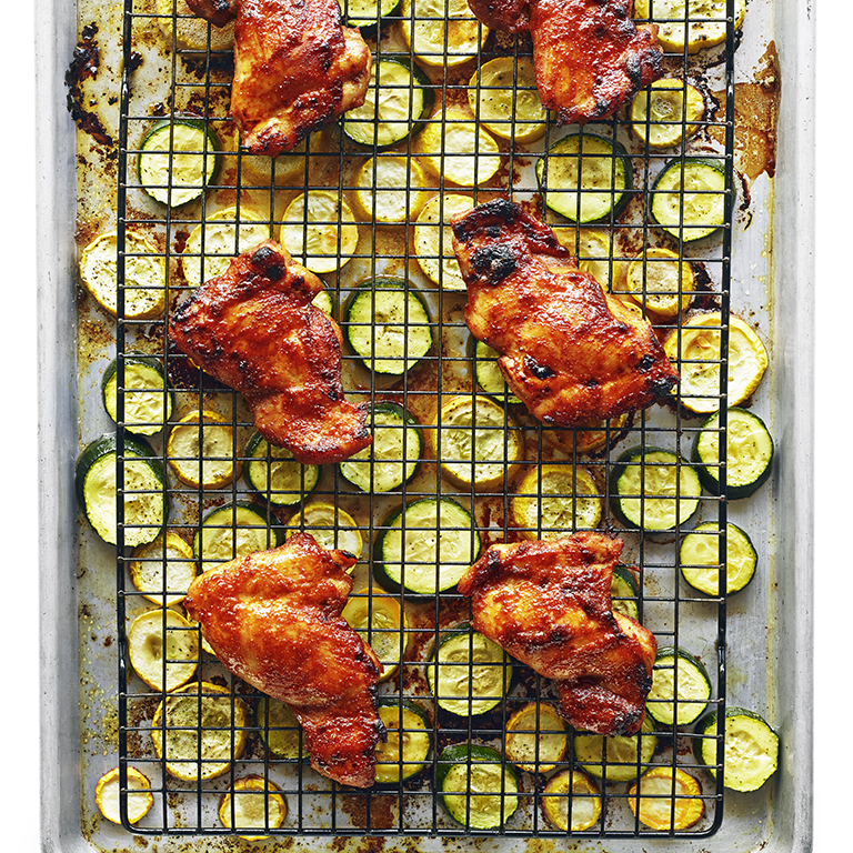 Spicy Chicken Thighs with Summer Squash Spicy Chicken Thighs with Summer Squash