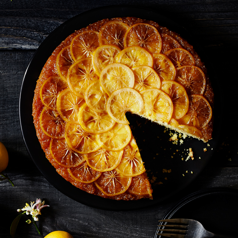 Meyer Lemon Cornmeal Upside-Down Cake