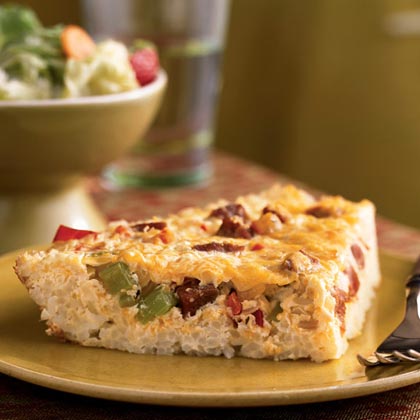 Cajun Quiche in a Rice Crust Cajun Quiche in a Rice Crust