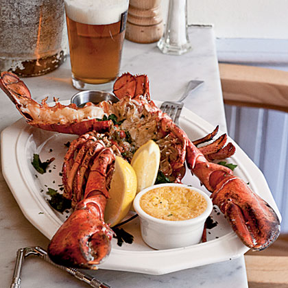 Split Grilled Lobsters with Herb Butter