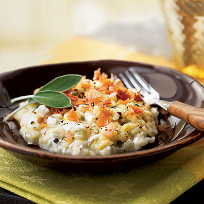 Sage Risotto with Fresh Mozzarella and Prosciutto Sage Risotto with Fresh Mozzarella and Prosciutto