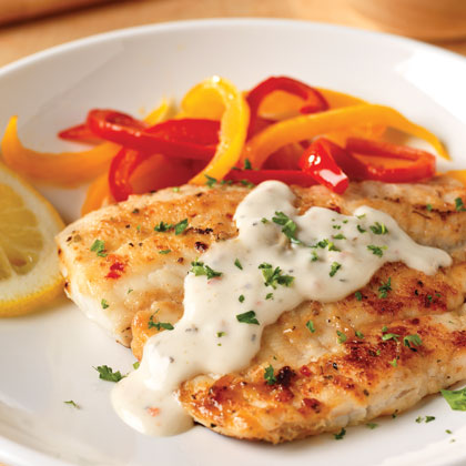 Pan-Fried Fish with Creamy Lemon Sauce for Two Pan-Fried Fish with Creamy Lemon Sauce for Two