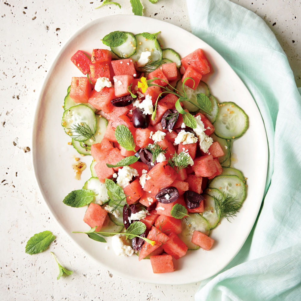 Watermelon Salad with Feta and Cucumber Pickles Watermelon Salad with Feta and Cucumber Pickles