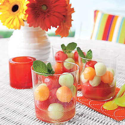 Melon Ball Salad with Lime Syrup Melon Ball Salad with Lime Syrup