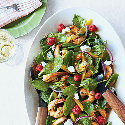 Grilled Shrimp and Spinach Salad