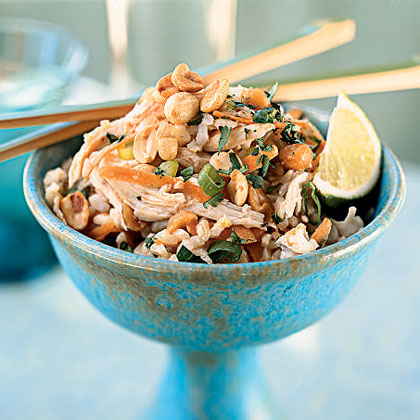 Sesame Brown Rice Salad with Shredded Chicken and Peanuts Sesame Brown Rice Salad with Shredded Chicken and Peanuts