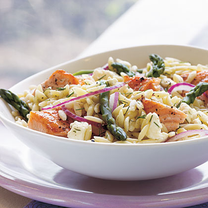 Salmon, Asparagus, and Orzo Salad with Lemon-Dill Vinaigrette Salmon, Asparagus, and Orzo Salad with Lemon-Dill Vinaigrette