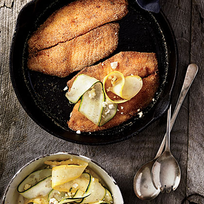 Cornmeal-Crusted Tilapia with Squash Salad Cornmeal-Crusted Tilapia with Squash Salad