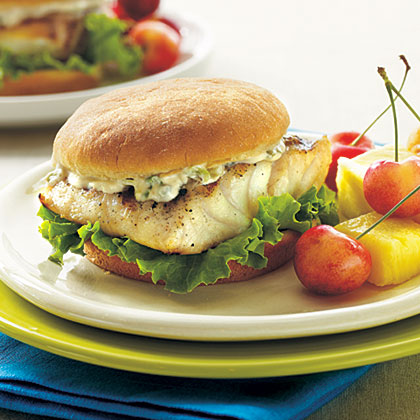 Grilled Grouper Sandwiches with Tartar Sauce Grilled Grouper Sandwiches with Tartar Sauce