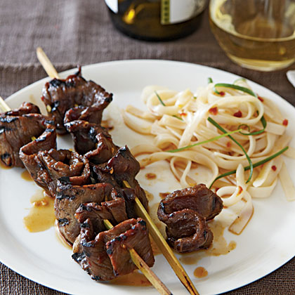 Korean-Style Beef Skewers with Rice Noodles Korean-Style Beef Skewers with Rice Noodles
