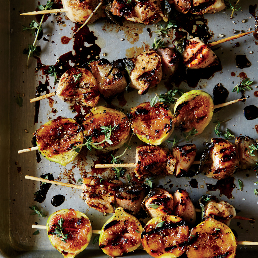 Glazed Chicken and Fig Skewers Glazed Chicken and Fig Skewers
