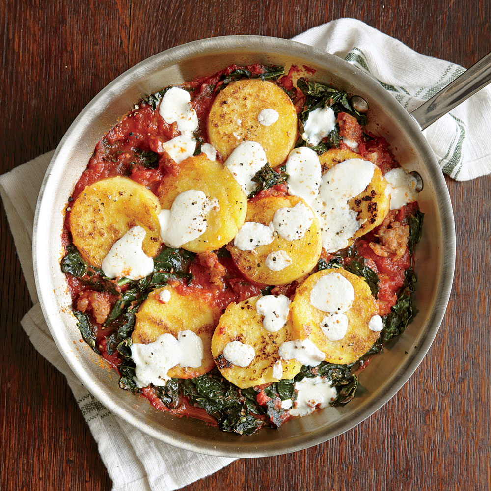 Sausage and Kale Sauté with Polenta Sausage and Kale Sauté with Polenta