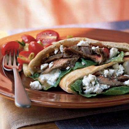 Greek Steak Pitas with Dill Sauce Greek Steak Pitas with Dill Sauce