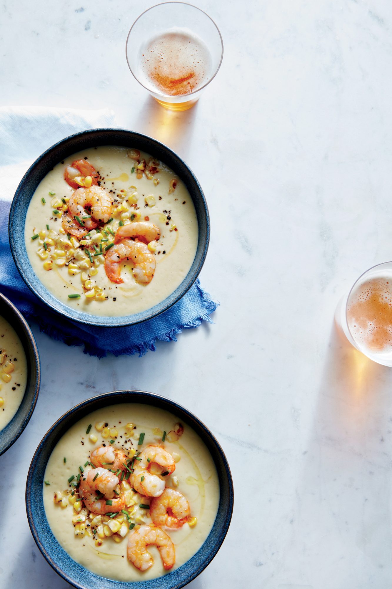 Fresh Corn and Potato Soup with Sauteed Shrimp Fresh Corn and Potato Soup with Sauteed Shrimp