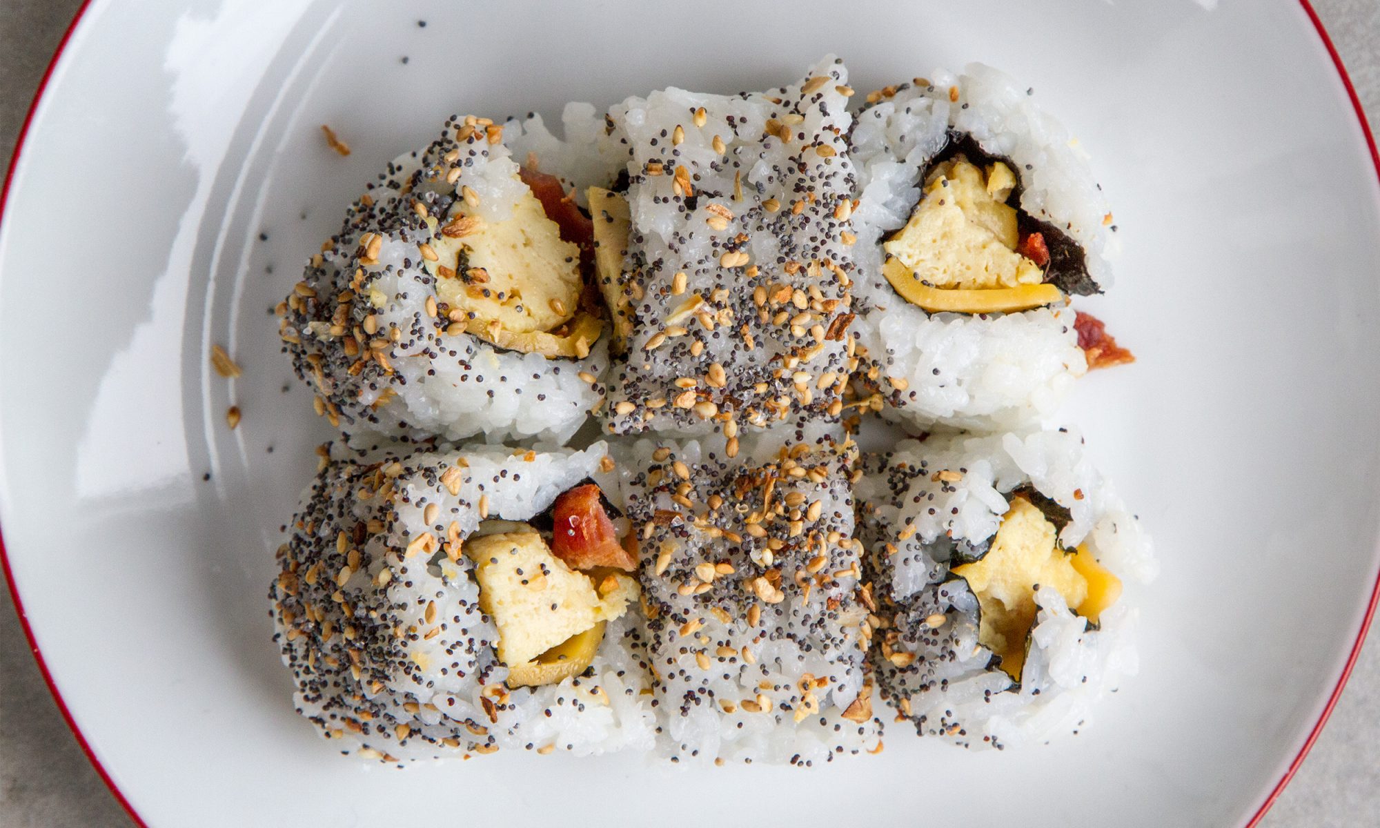 Breakfast Sushi with Bacon, Egg, and Cheese