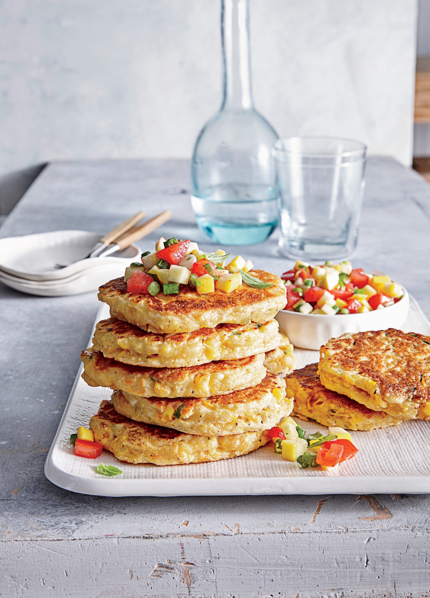 Fresh Corn Cakes with Summer Salsa Fresh Corn Cakes with Summer Salsa