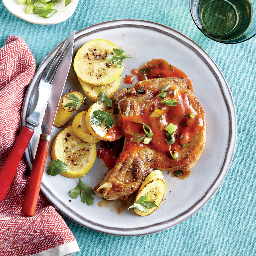 Pork Chops with Tomato Gravy and Squash Pork Chops with Tomato Gravy and Squash