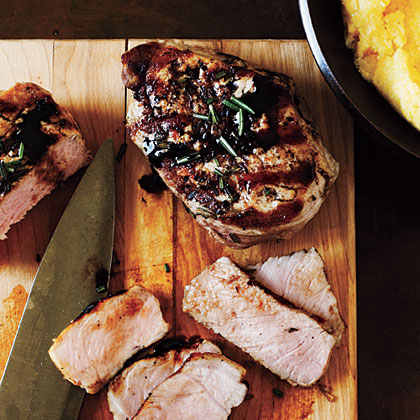 Balsamic-Glazed Pork Chops and Polenta Balsamic-Glazed Pork Chops and Polenta