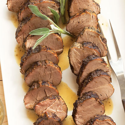 Sage-rubbed Pork Tenderloins with Sage Butter Sage-rubbed Pork Tenderloins with Sage Butter
